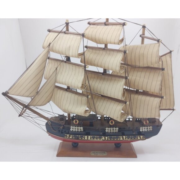 Bergantin Siglo XVIII Wooden Model Ship 18th Century Brigantine Nautical Decor - Picture 1 of 9